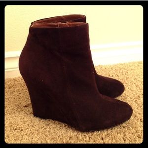 Sam Edelman Wilma suede leather wedge booties
